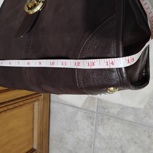 Michael Kors Hudson Large Suede Leather Tote Bag Walnut Brown NWT - Picture 13 of 16
